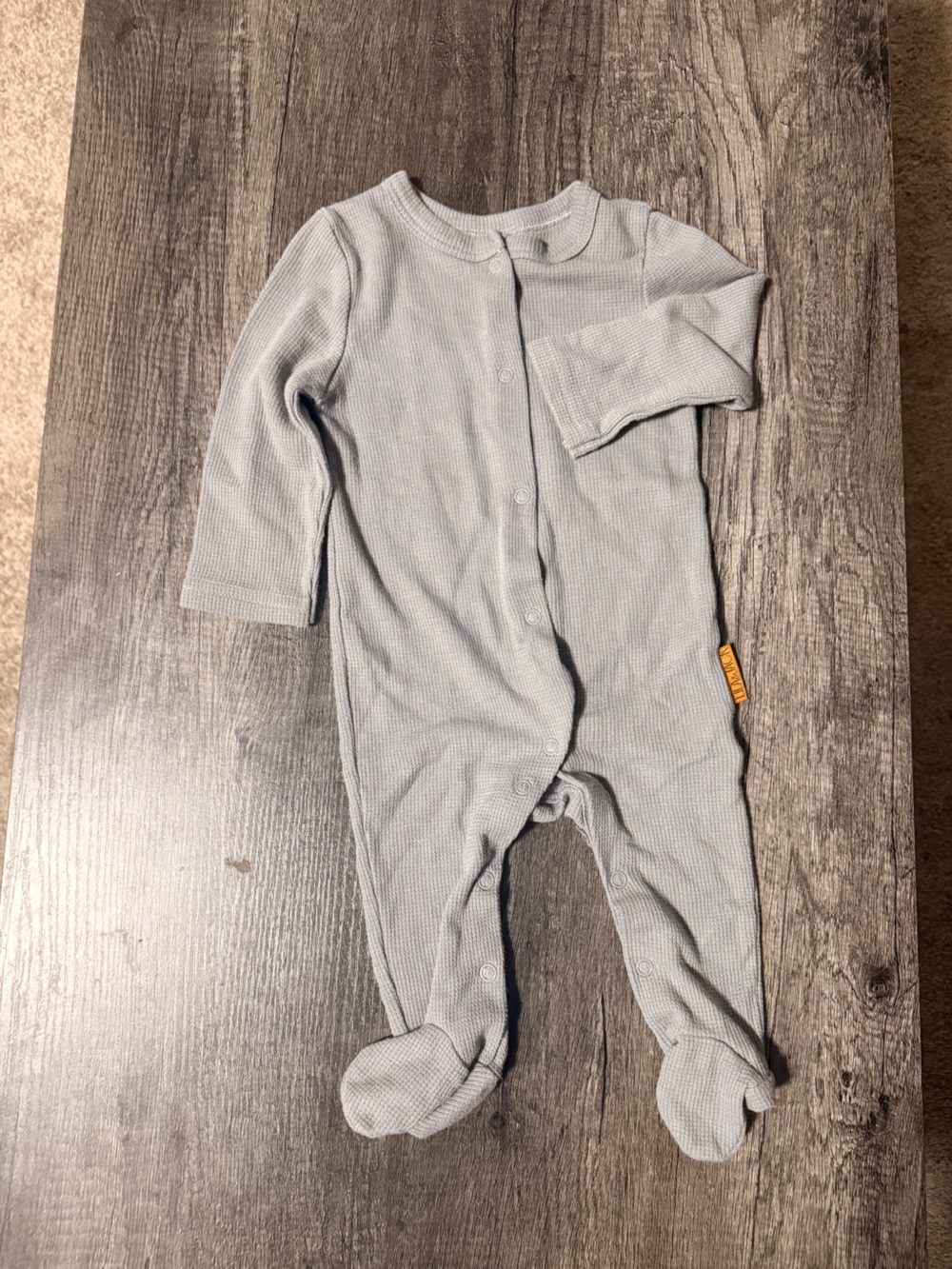Lila & Jack Gray Waffle-Knit Baby Romper